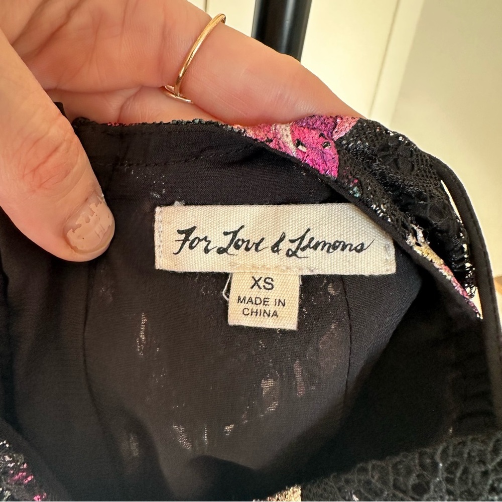 For Love And Lemons Backless Floral Lace Dress XS - Picture 8 of 8
